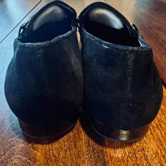 Donald Pliner | Black Halen Suede Loafer with Rhinestone Buckle 7.5 - Picture 9 of 16